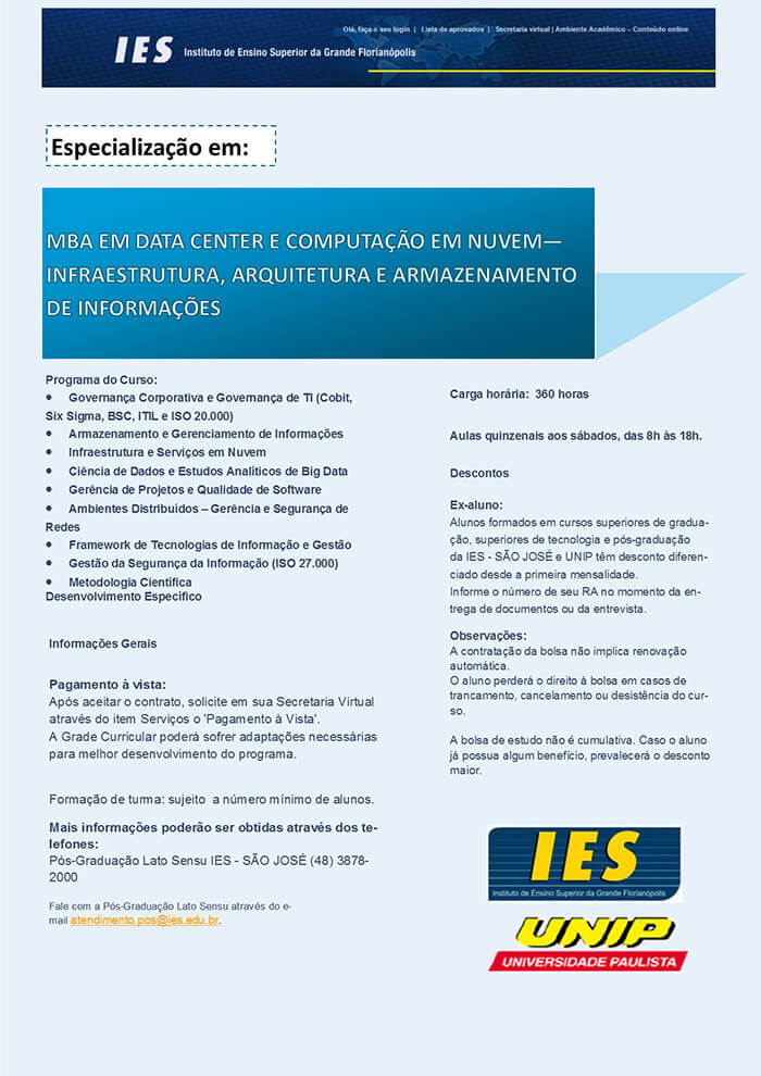 MBA em Data Center e Computaçao em Nuvem